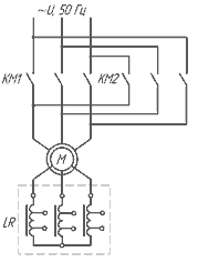 Схема управления асинхронным электродвигателем с пусковым дросселем